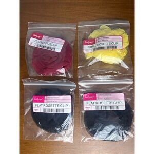 Thirty-One rosette clips All New Black Red Yellow Set Of 4